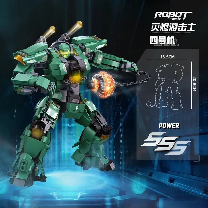 (guerrilheiro Guerreiro) Jogo Clássico de Blocos de Montar Robô Mech Model