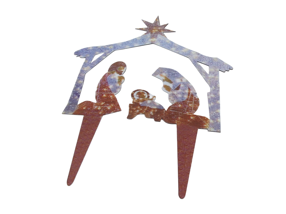 Decoração De Natal Para Jardim Com Estacas No Chão E Luzes Led - Peça Familiar Decorativa