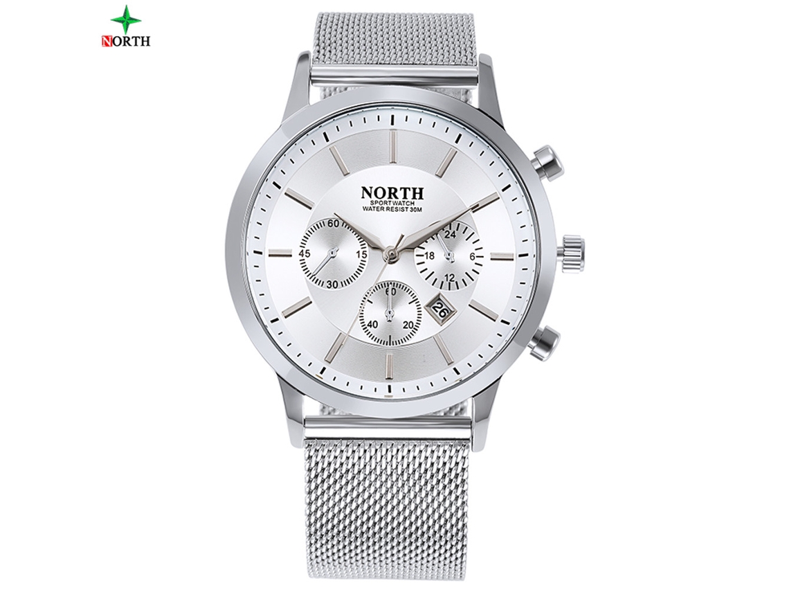 Reloj Analógico De Cuarzo Para Hombre Impermeable Con Correa De Acero Inoxidable