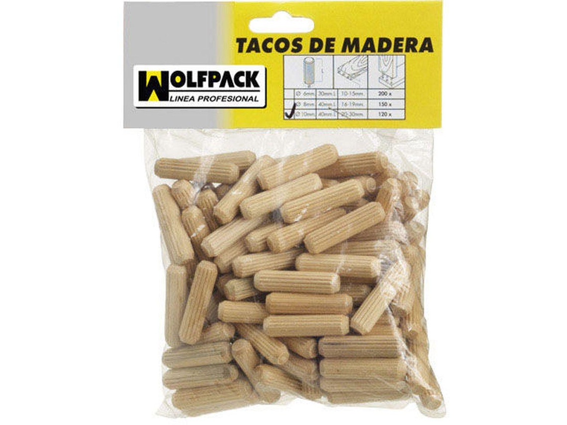 Espigas Madera 6x30 mm (Bolsa de 50 Piezas) WOLFPACK LINEA PROFESIONAL
