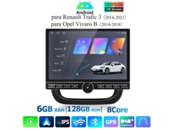 Gps Rádio Android Para Renault Trafic 3 2014 2021opel Vivaro B 2014 2018 13.1 128gb Carplay Android Auto Sem Fios