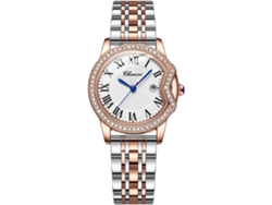 Reloj luminoso de cuarzo resistente al agua con fecha y diamantes de imitación de lujo para mujer