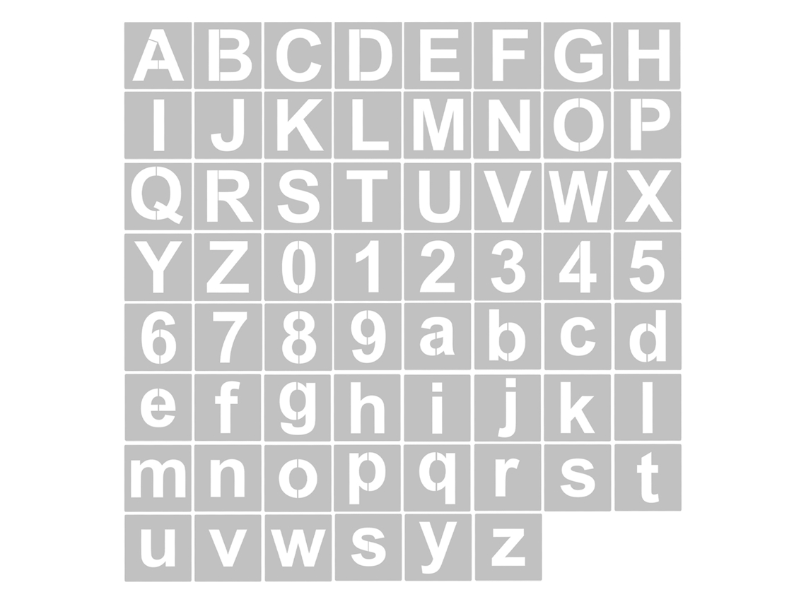 62 Plantillas Reutilizables De Letras Y Números De 3/4/5 Pulgadas De Pet Para Pintar Y Decorar El Hogar.