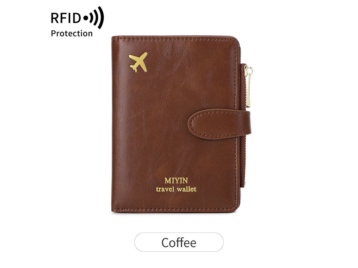Funda para pasaporte RFID con tarjetero, unisex, diseño acolchado, rosa suave, Hexinyigjly