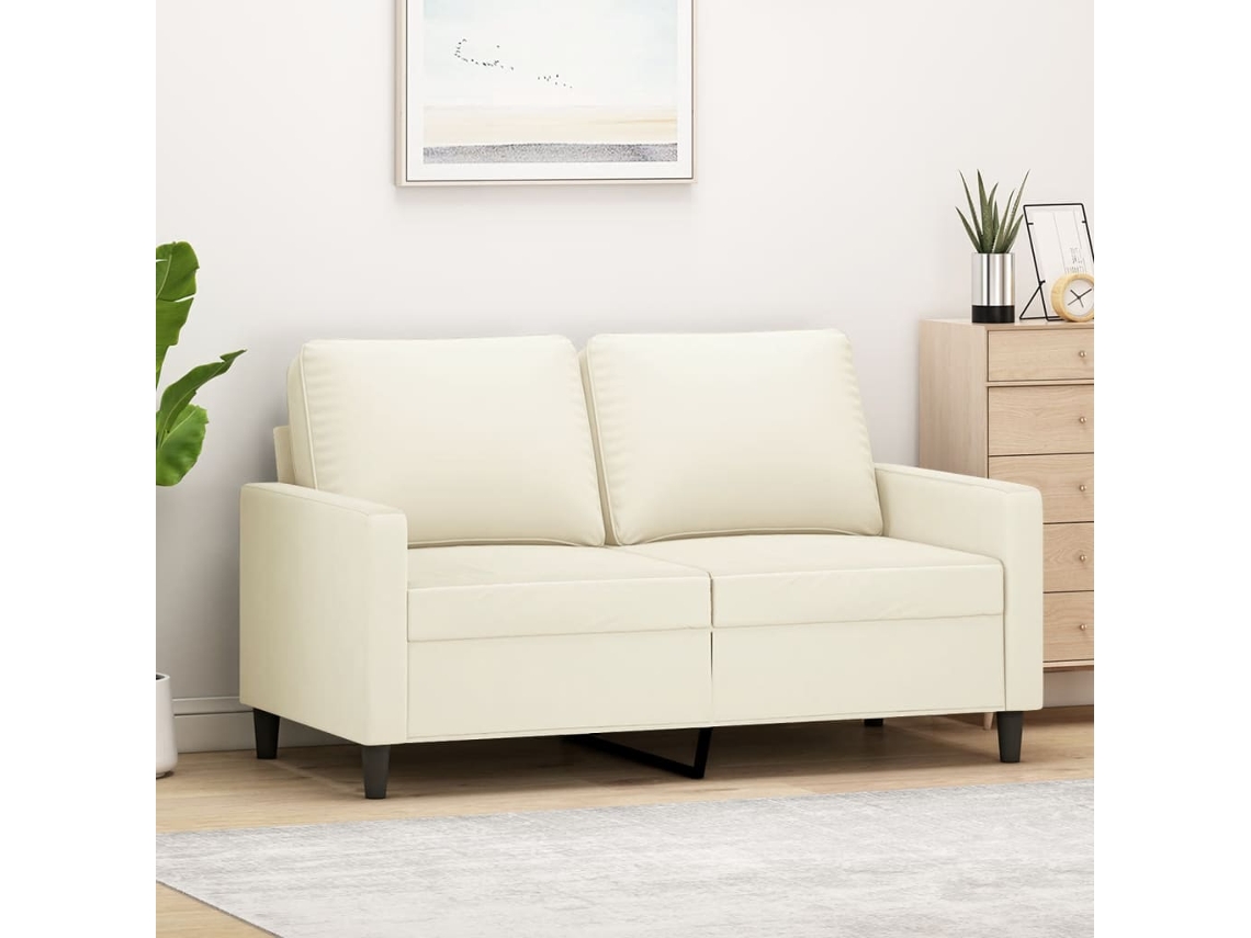 Sofá De 2 Plazas | Sofá De Salón | Sofá De Descanso Terciopelo Color Crema 120 Cm Wsd483644