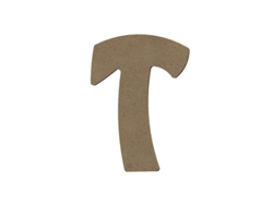 Letra T mayúscula de madera MDF para decoración - 8 cm
