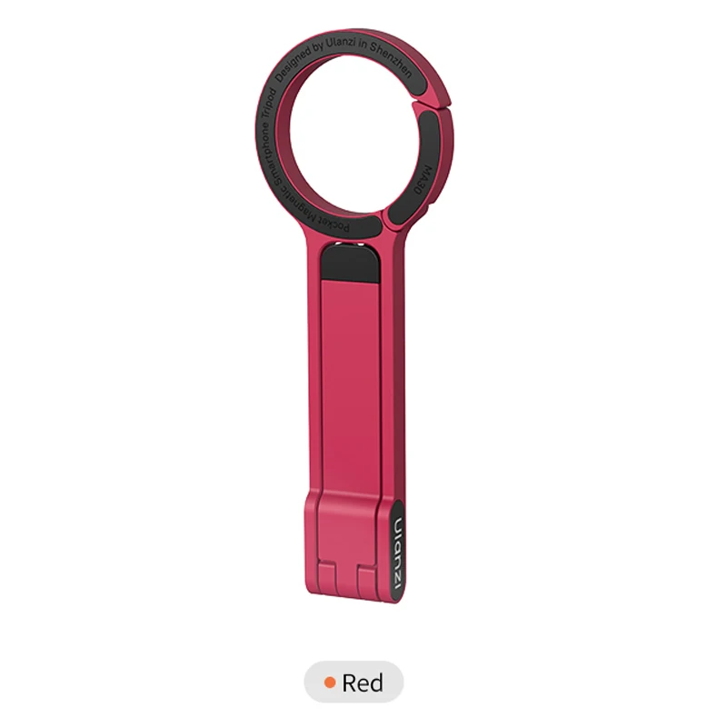 Trípode magnético de doble cara MA30 con hebilla, compatible con Magsafe para iPhone 16-12 Pro Max, color rojo
