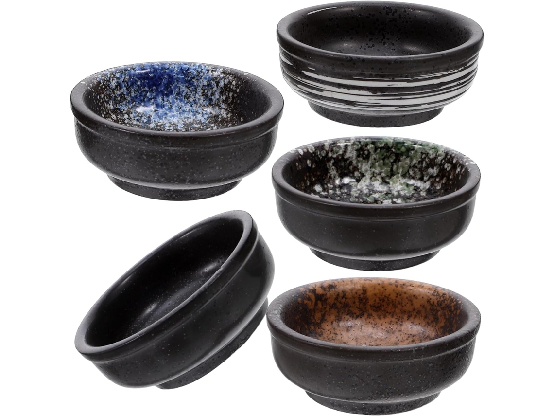 Juego De 5 Cuencos Para Salsa, Salsa De Soja Y Pequeños Platos De Cerámica Para Sushi.