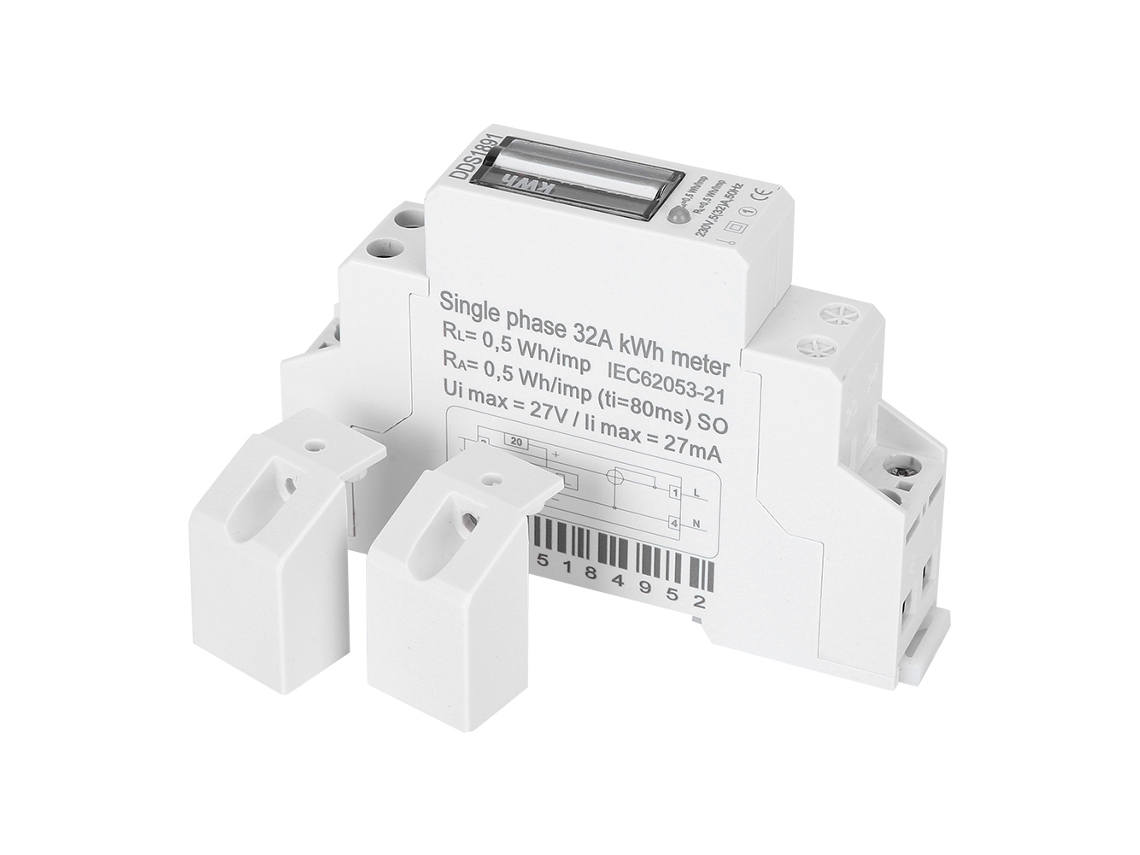 Medidor De Energía Monofásico Dds1891 De Alta Precisión 2p Lcd Rail 50hz 230v