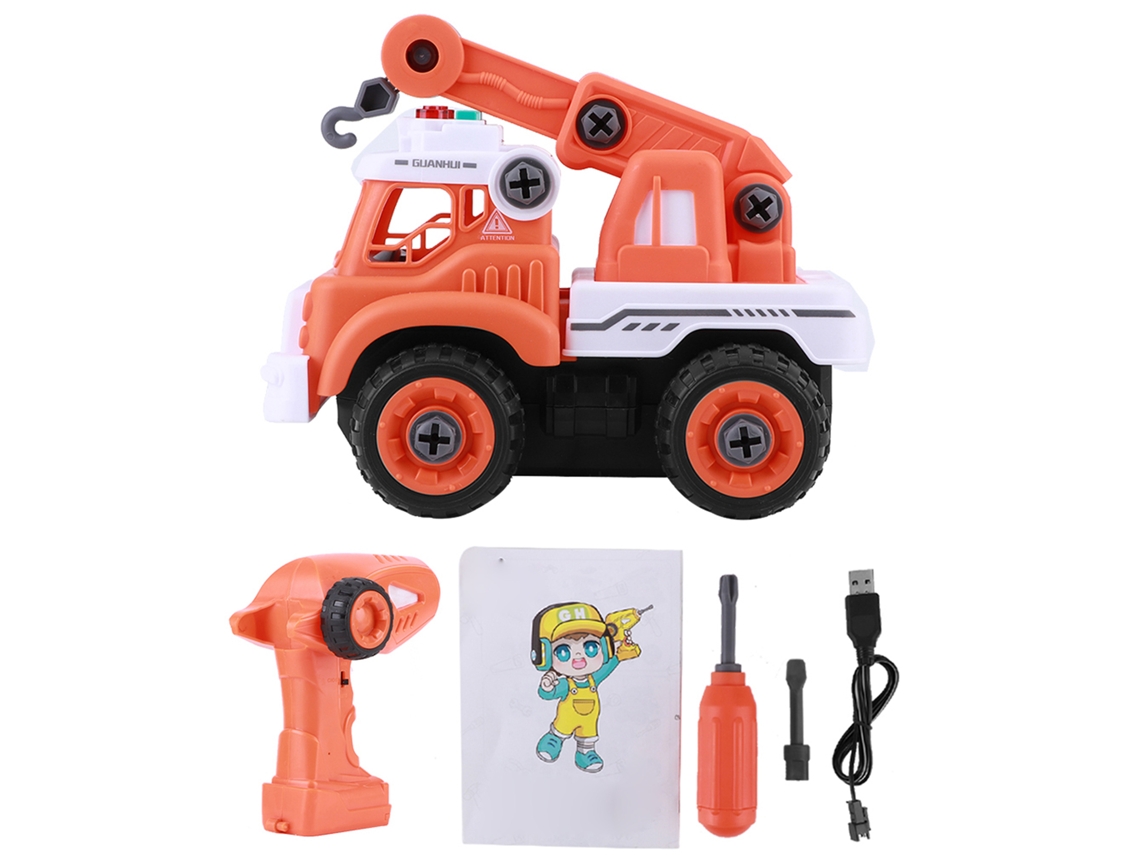 2026-juguete De Coche De Ingeniería Diy Con Control Remoto 2.4ghz, Vehículo Eléctrico Con Luz Para Niños A605