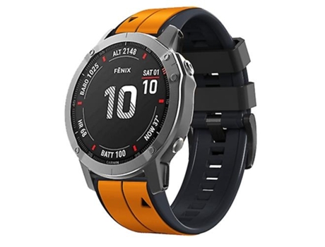 Correa para reloj Garmin Tactix 7, 22mm, silicona deportiva, bicolor, naranja y negro VENISYMLIS