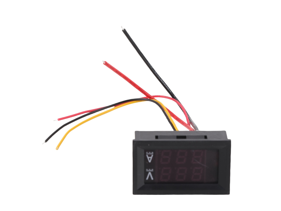 Voltímetro Y Amperímetro Digital Con Doble Pantalla Led, Medición De Cc De 0 V A 100 V Y De 0 A 100 A.