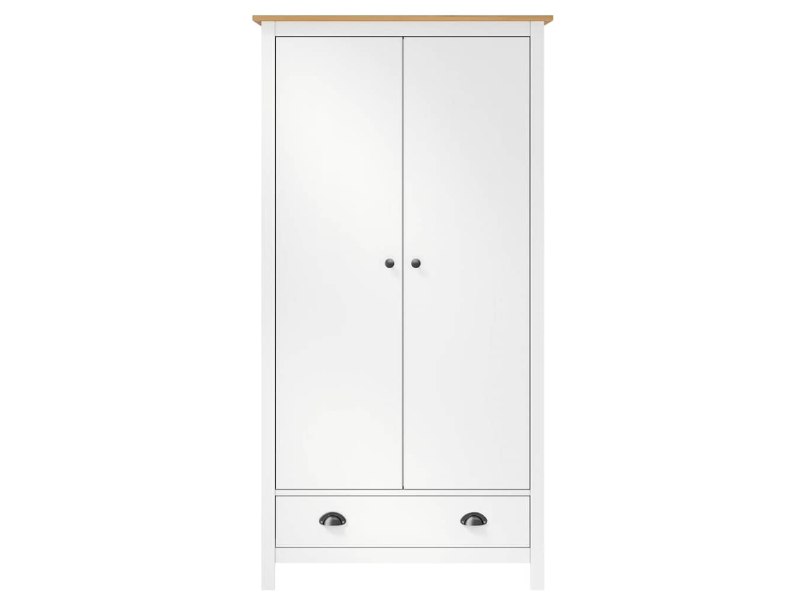 Armario Hill de 2 puertas 89x50x170 cm Pino macizo Blanco MAISON EXCLUSIVE