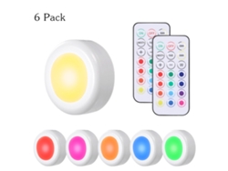 Paquete De 6 Luces Led Rgb Para Gabinetes Tomshine Con Control Remoto, Brillo Ajustable, Modos, Temporizador Y Diseño Portátil.
