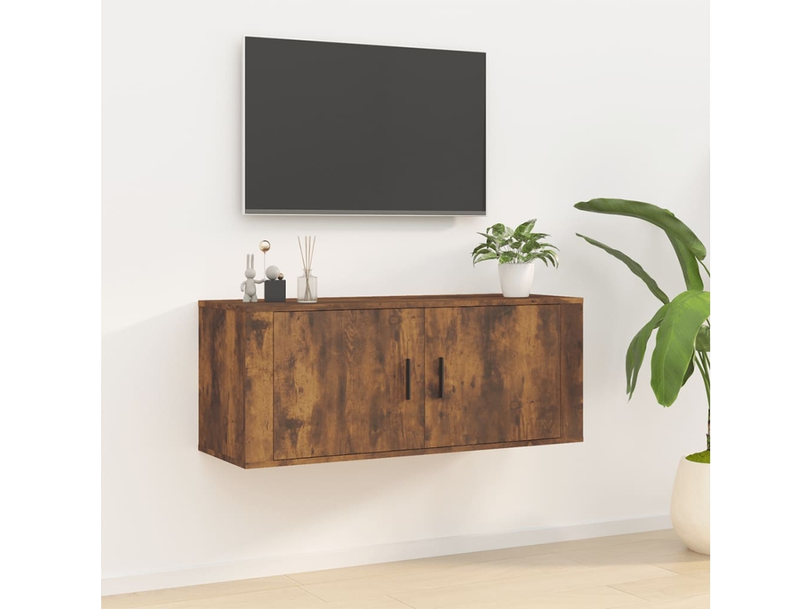 Mueble Para Tv | Armario Para Tv De Pared Roble Ahumado 100x34,5x40 Cm