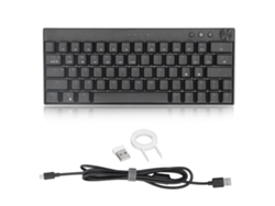 Teclado Mecánico Inalámbrico Con 3 Modos, 64 Teclas, Perilla Rgb, Interruptores Azules, Color Negro.