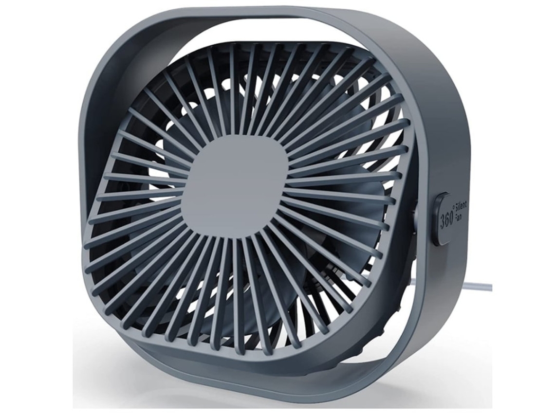 Mini ventilador de escritorio USB, 3 velocidades, portátil, con alimentación USB, para el hogar, Yizhood (gris)