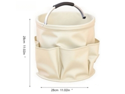 Cesta de almacenamiento plegable y portátil para camping, picnics y organización de herramientas (abierta / blanca) Czhhmart