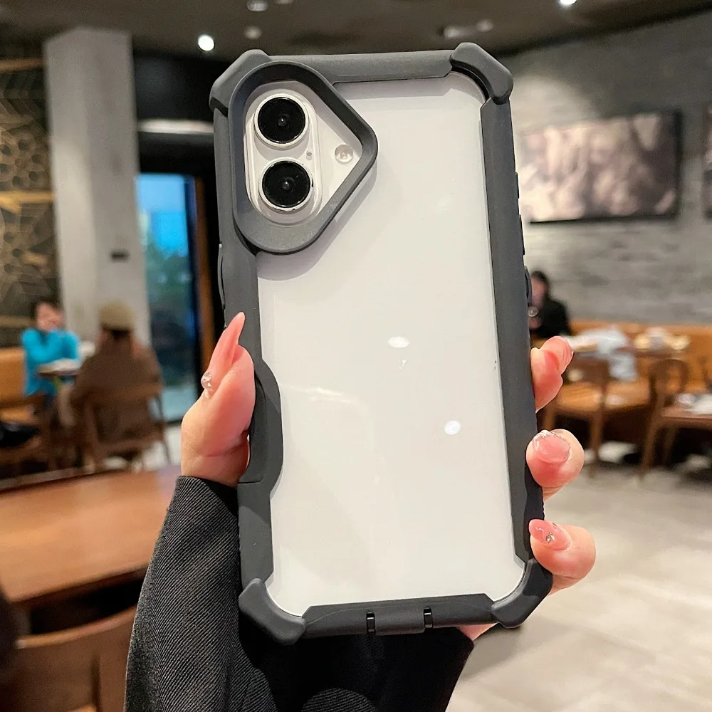 (iphone 11, Negro) Funda Para Teléfono Iphone De Doble Capa, Gruesa, Transparente, A Prueba De Golpes Y Duradera.