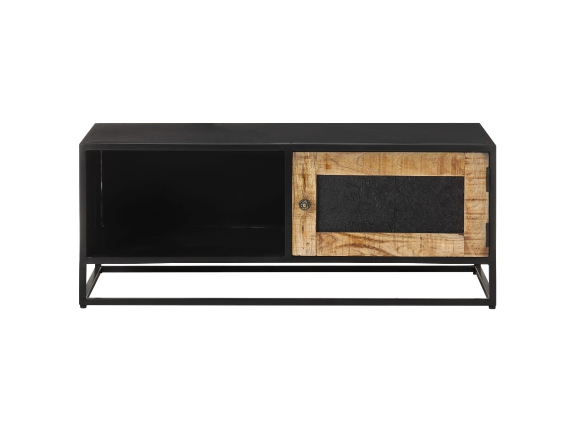 Mesa De Centro Madera De Mango Rugosa 90x50x35 Cm
