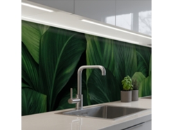 Paneles para salpicadero de cocina - Naturaleza - Tropical - Hojas - Verde 400x60 cm