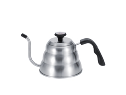 Cafetera y tetera de acero inoxidable con pie de ganso de 1 l con termómetro integrado.