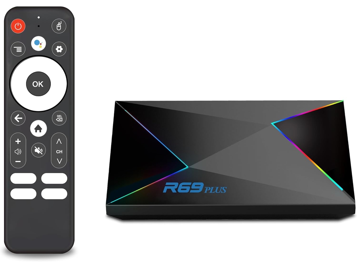 Android Tv Box 14.0, R69plus, 4 Gb De Ram, 32 Gb De Rom, Android 14 Box, Resolución 4k/8k, Compatible Con Wifi Dual 2.4g/5.8g (negro)