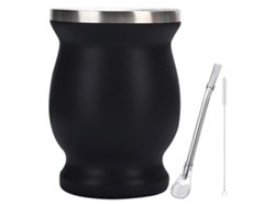 MEOIRUERY Vaso de Acero Inoxidable 304 con Aislamiento al Vacío, 8oz, Doble Capa, con Bombilla y Cepillo