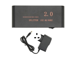 Divisor De Interfaz Multimedia Hd 1x2 4k 60hz 18.2gbps Distribuidor 100-240v Enchufe Británico