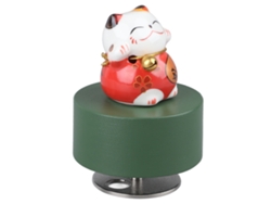 Caja de música redonda con forma de gato de la suerte y una melodía agradable para niños.