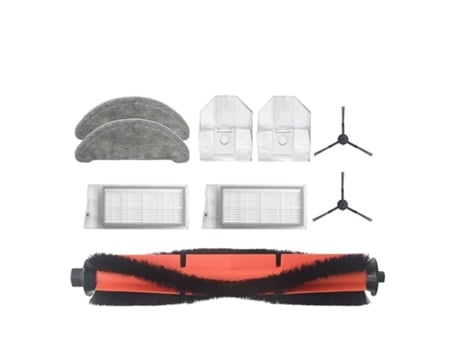 10 piezas de cepillo lateral rodante, fregonas con filtro Hepa, paños, bolsas de polvo para Xiaomi Roidmi Eve Plus, piezas de Robot aspirador