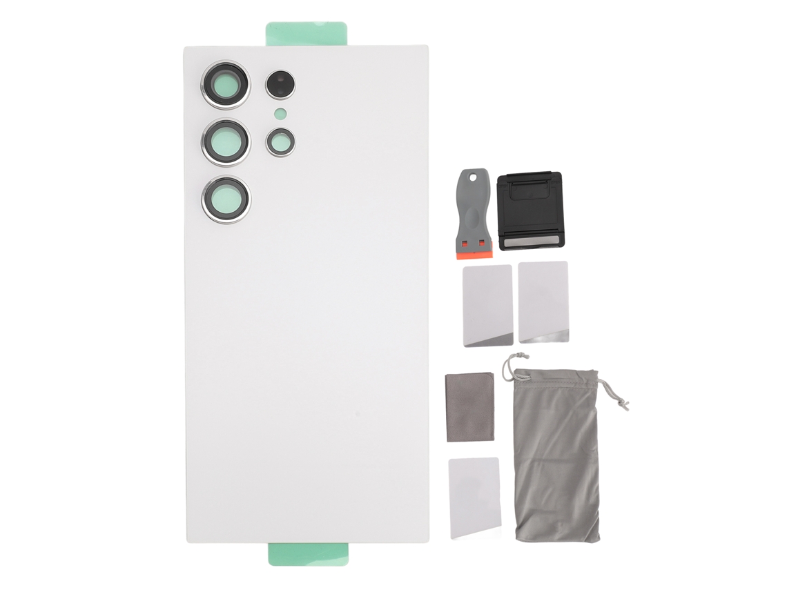 Capinha Traseira De Vidro Com Fita E Ferramentas Para Galaxy S24 Ultra Branco