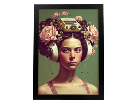 NACNIC Poster Auricular De Flores En Estilo Surrealismo Cinematográfico Ilustraciones Y Grabados De Historieta Abstracta Y Artística A4 Marcos Blan...