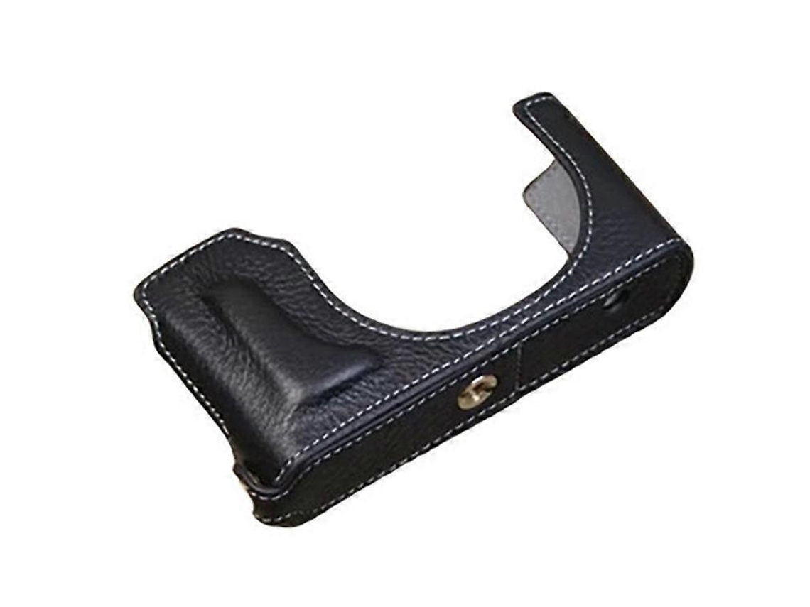 Estuche protector de cuero genuino compatible con cámaras digitales Leica D Lux, cubierta de base con soporte de batería extraíble Facpoet (tipo 109)