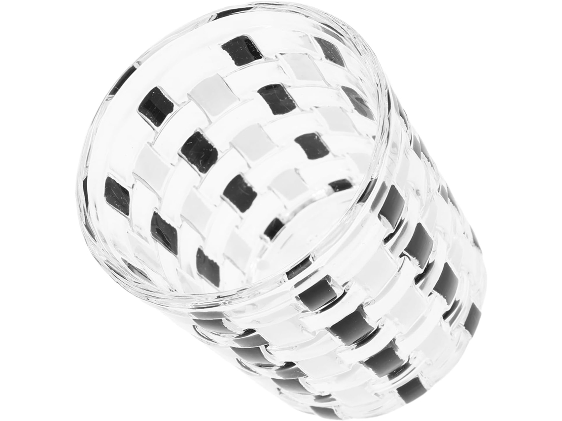 Vaso De Vidrio Blanco Y Negro Con Estampado De Tablero De Ajedrez, Portacepillos De Dientes Familiar