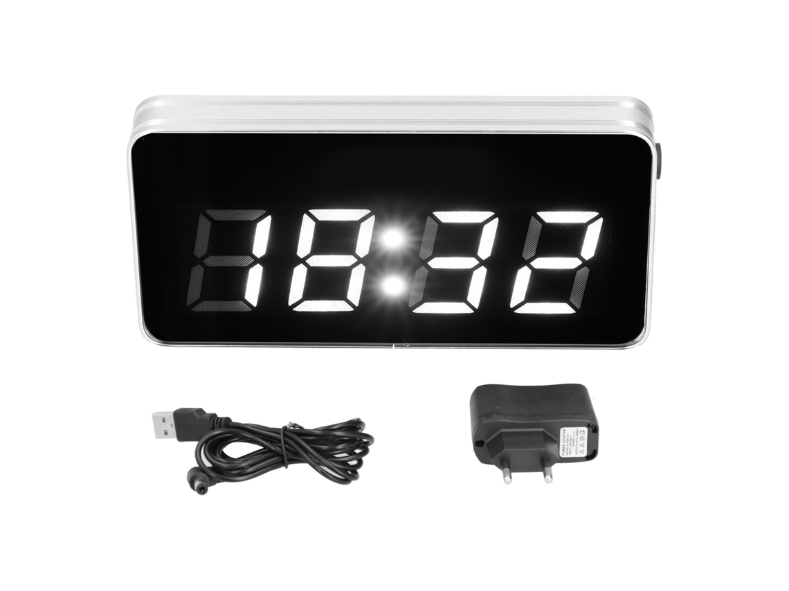 Reloj de mesa digital de madera Aquaforge con pantalla LED electrónica