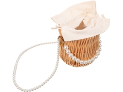 Bolso De Mimbre Con Cadena, Bolso De Playa Trenzado De Ocio Para Mujer Con Correa Para El Hombro.
