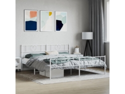 Estructura Cama Sin Colchón Con Estribo Metal Blanco 180x200 Cm