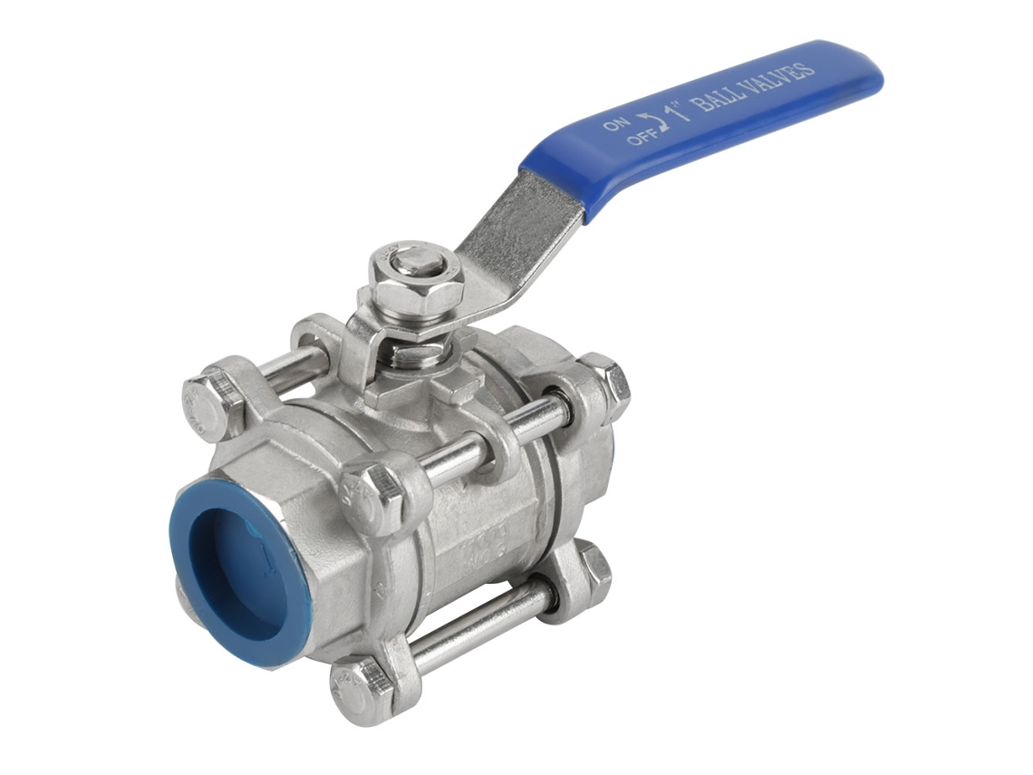Válvula De Esfera Femenina De Acero Inoxidable 304 De 3 Piezas Full Port 1" Npt 1000wog