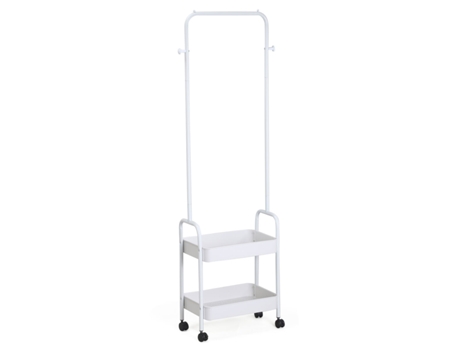 Perchero de Pie VINTHERA Moa Acero Blanco Con ruedas 45,5x29,5x159 cm