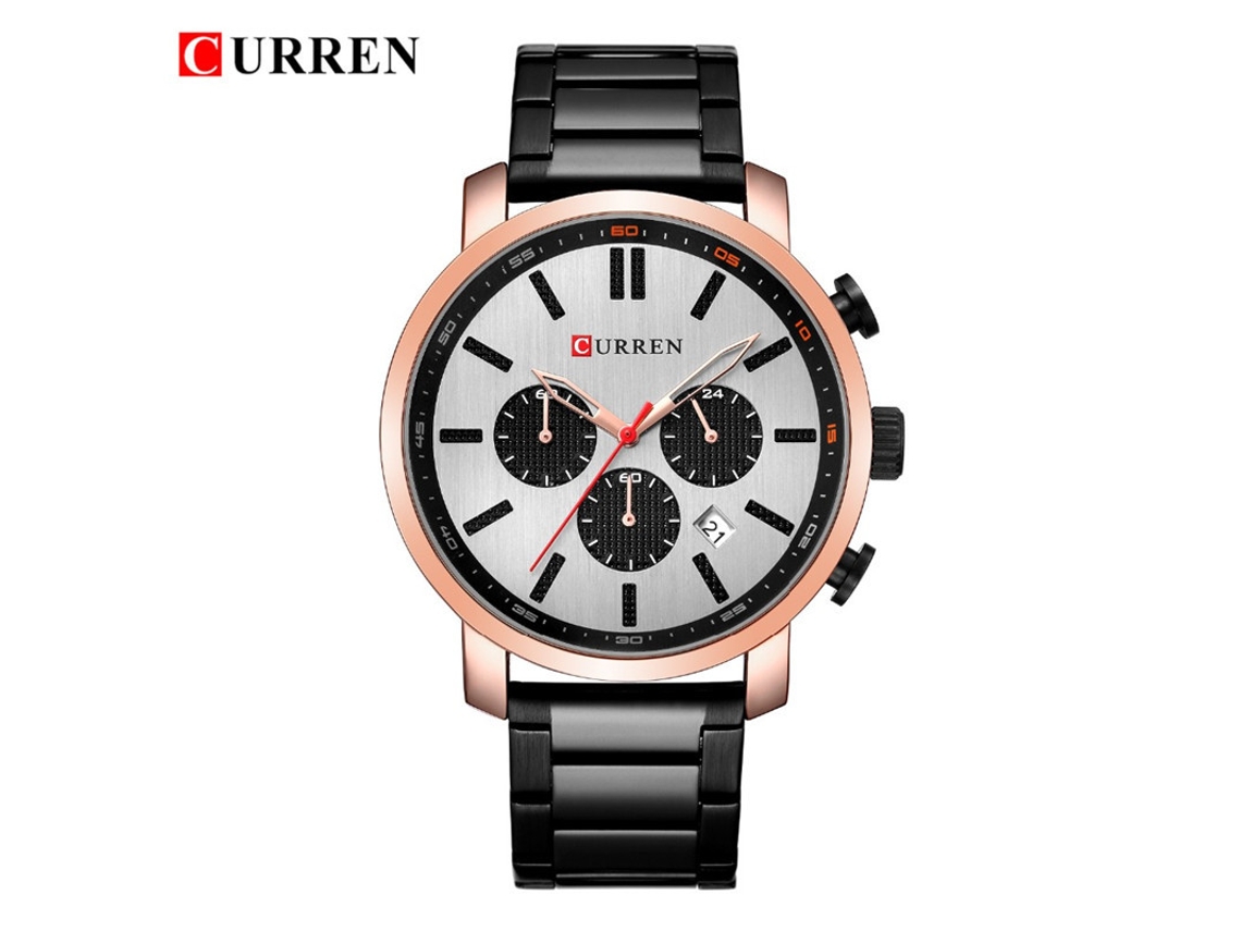 Reloj De Cuarzo Informal Para Hombre (negro Y Dorado), Reloj De Negocios Con Correa De Acero Inoxidable, Reloj Sencillo.