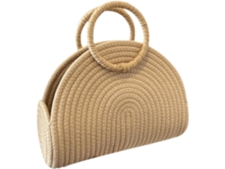 Bolso Tote Ciieeo De Gran Capacidad, Trenzado A Mano Con Cuerda De Algodón, Ideal Para La Playa Y Las Vacaciones.