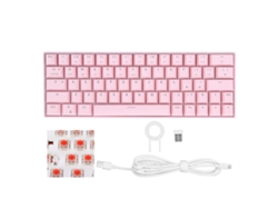 Teclado Mecánico Inalámbrico Rosa De 64 Teclas