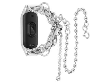 Correa de acero inoxidable dos filas para Xiaomi Mi Band 3/4 - plata