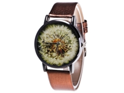 Reloj De Pulsera Unisex De Moda En Piel Sintética Con Movimiento De Cuarzo, Color Café.