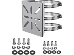 Soporte De Acero Resistente Para Cámaras De Seguridad, Apto Para Instalación En Exteriores, Con Una Base Ancha Y Reforzada.