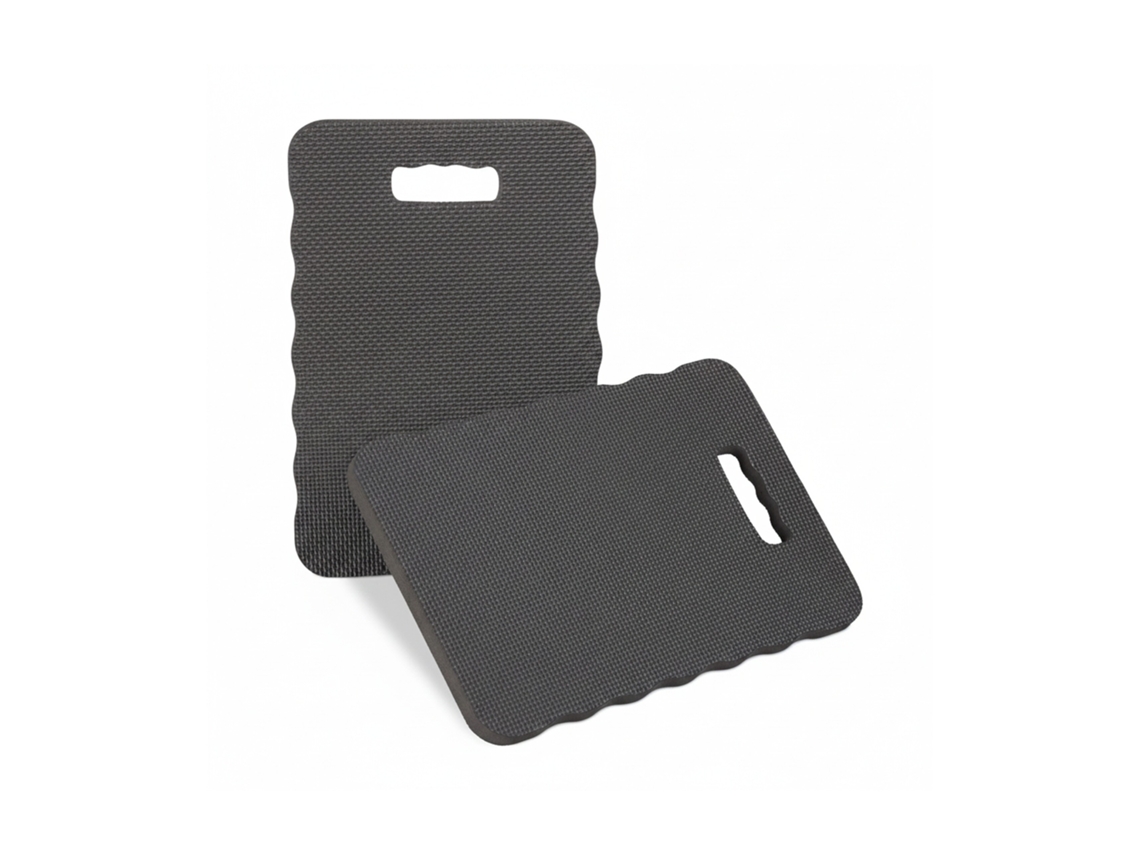Conjunto De 2 Almofadas De Joelho Relaxdays, Apoio Para Jardinagem, Oficina, Ioga, 40x26 Cm, Espuma, Preto