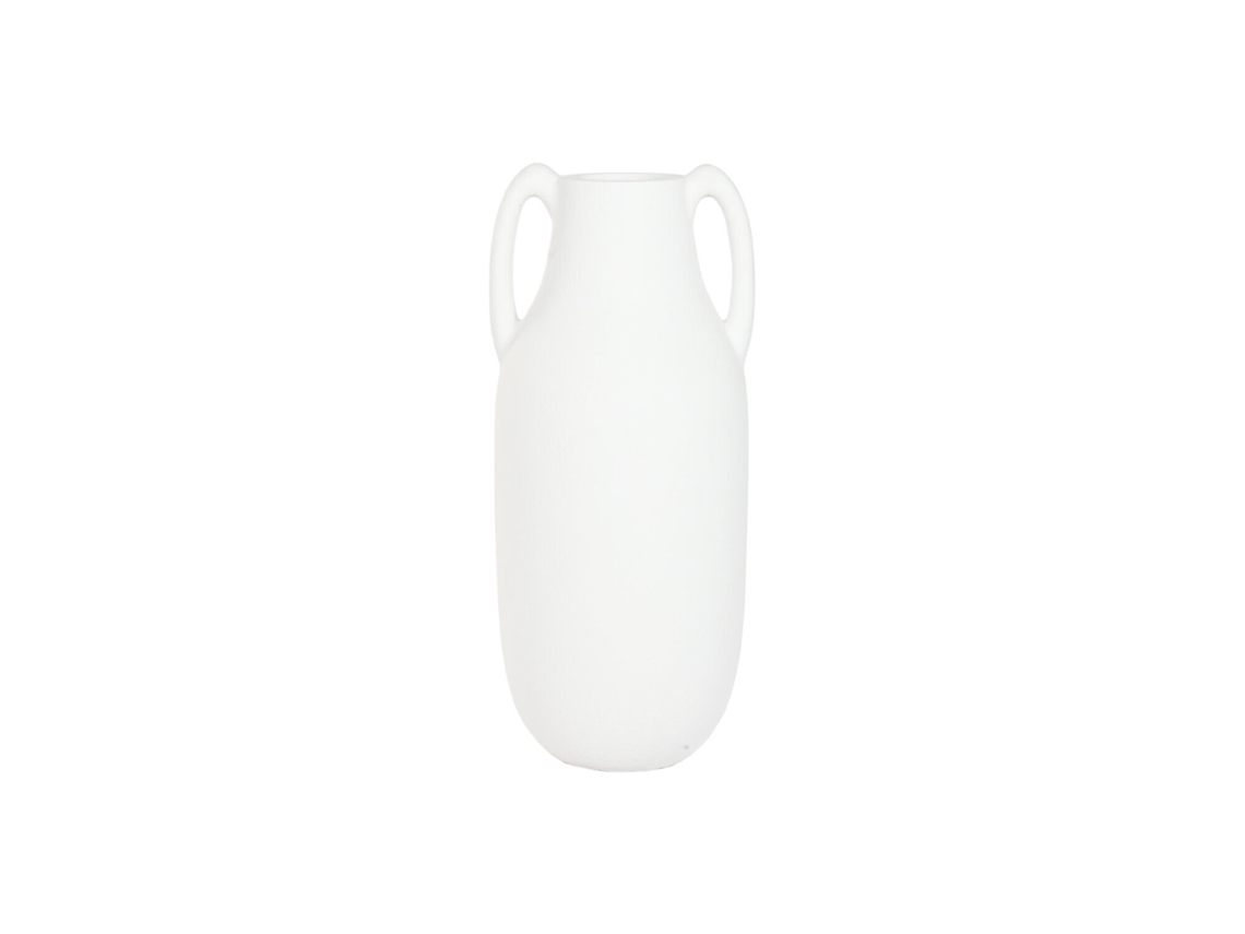 Anfora Fibra Vidrio Asas Rugoso Crudo 38x38x90cm