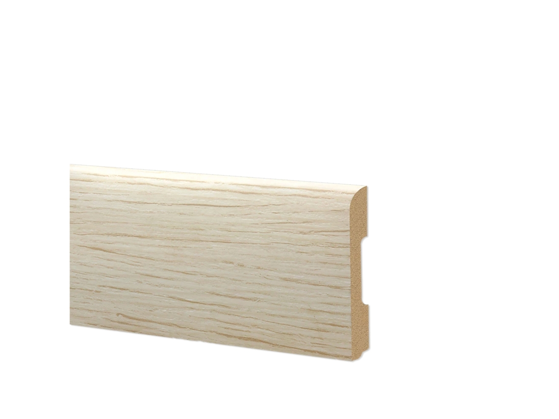 Rodapié Bc Cepillado En Polímeros Hi-Tec Equalwood 68X10Mm Aluminio Blanco Etc. Roble Blanco ETERNAL PARQUET