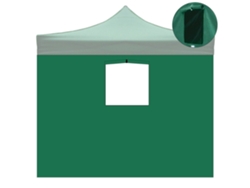Cubierta lateral impermeable verde de 3x2 m con ventana para cenador retráctil de 3x3 m.